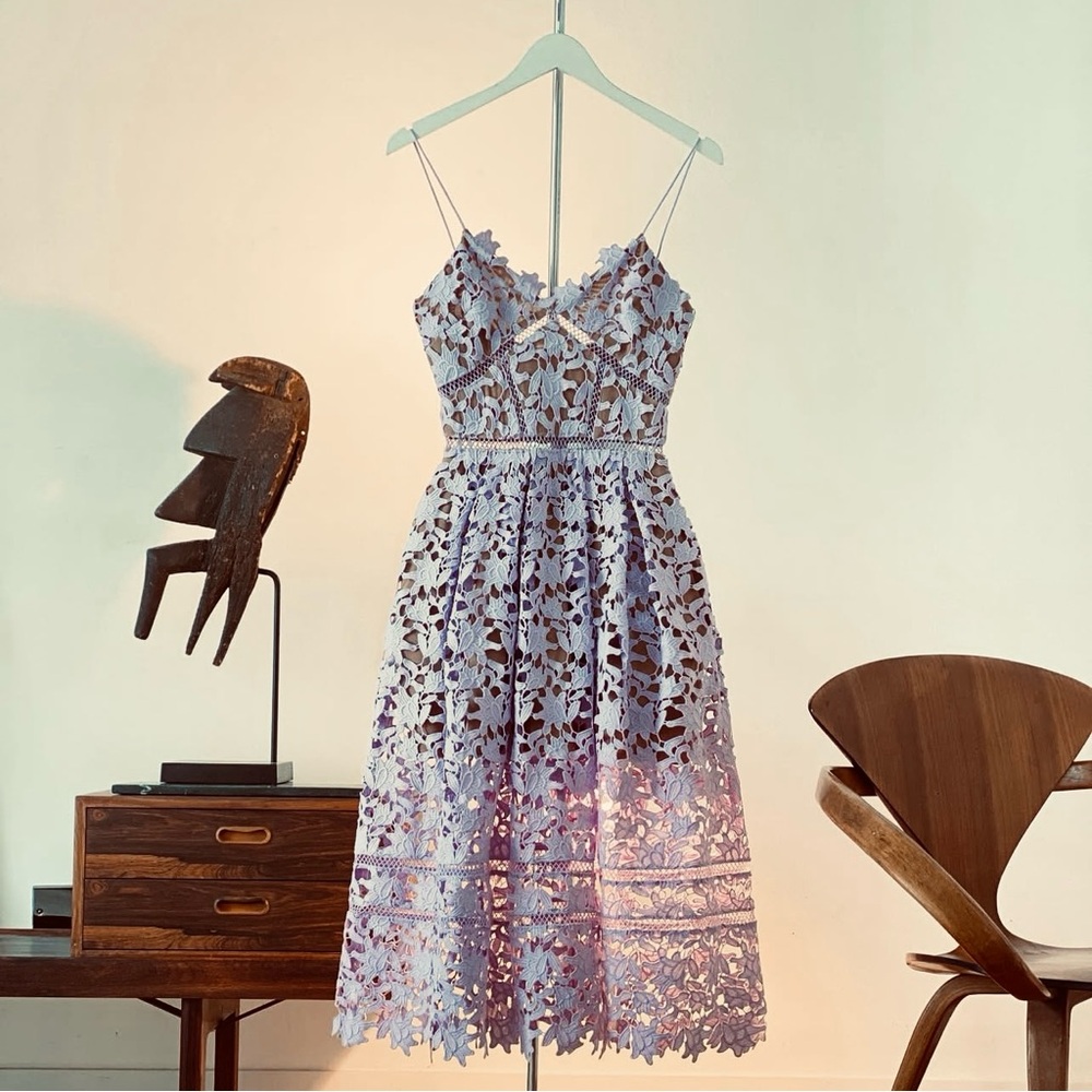 Limited time sale price! Self-Portrait Azalea Pale Pink Tiered Midi Lace Dress